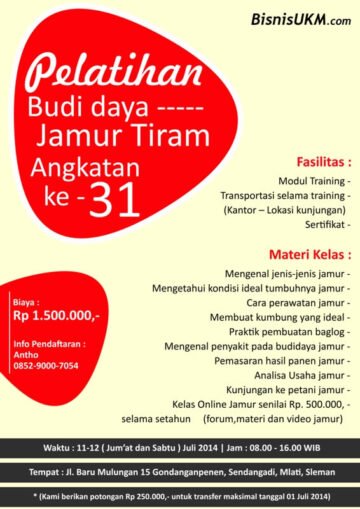 training budidaya jamur
