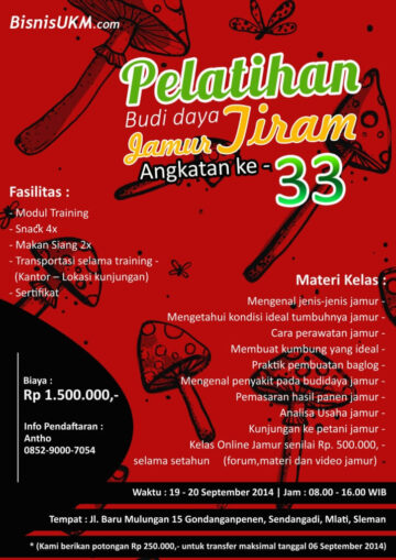 Pelatihan Budidaya Jamur Tiram ke-33