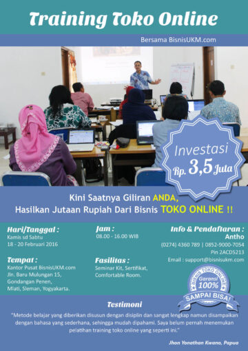 Agenda Training Toko Online Februari 2016
