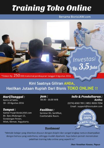 Training toko online Agustus 2016